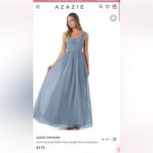 Azazie Zapheira Dusty Blue Bridesmaid Dress Size 12